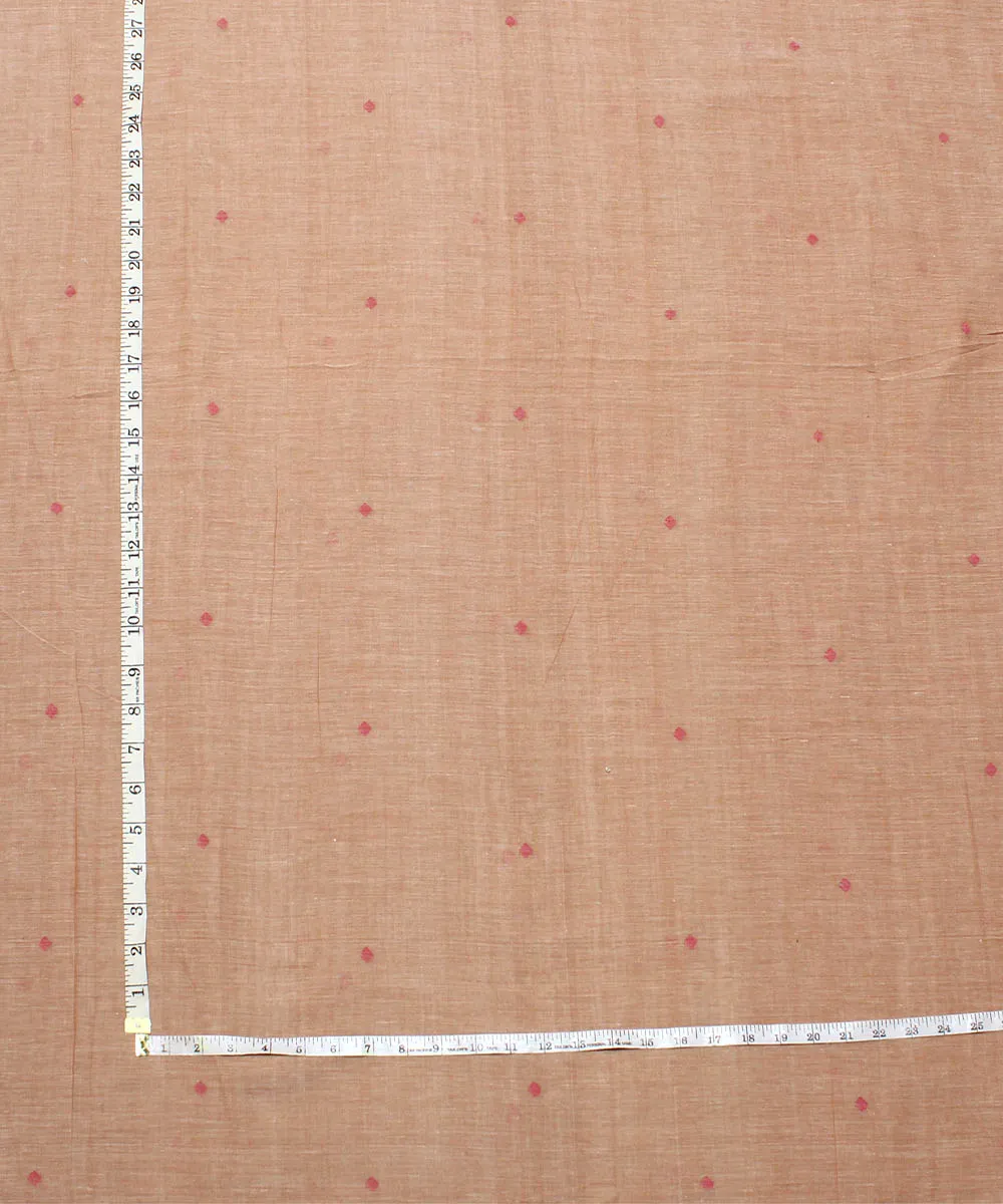 0.84m Peach handloom muslin jamdani fabric