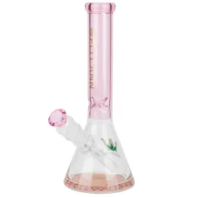 10" WellCann Pink Glass Beaker Bong with Wide Mouth