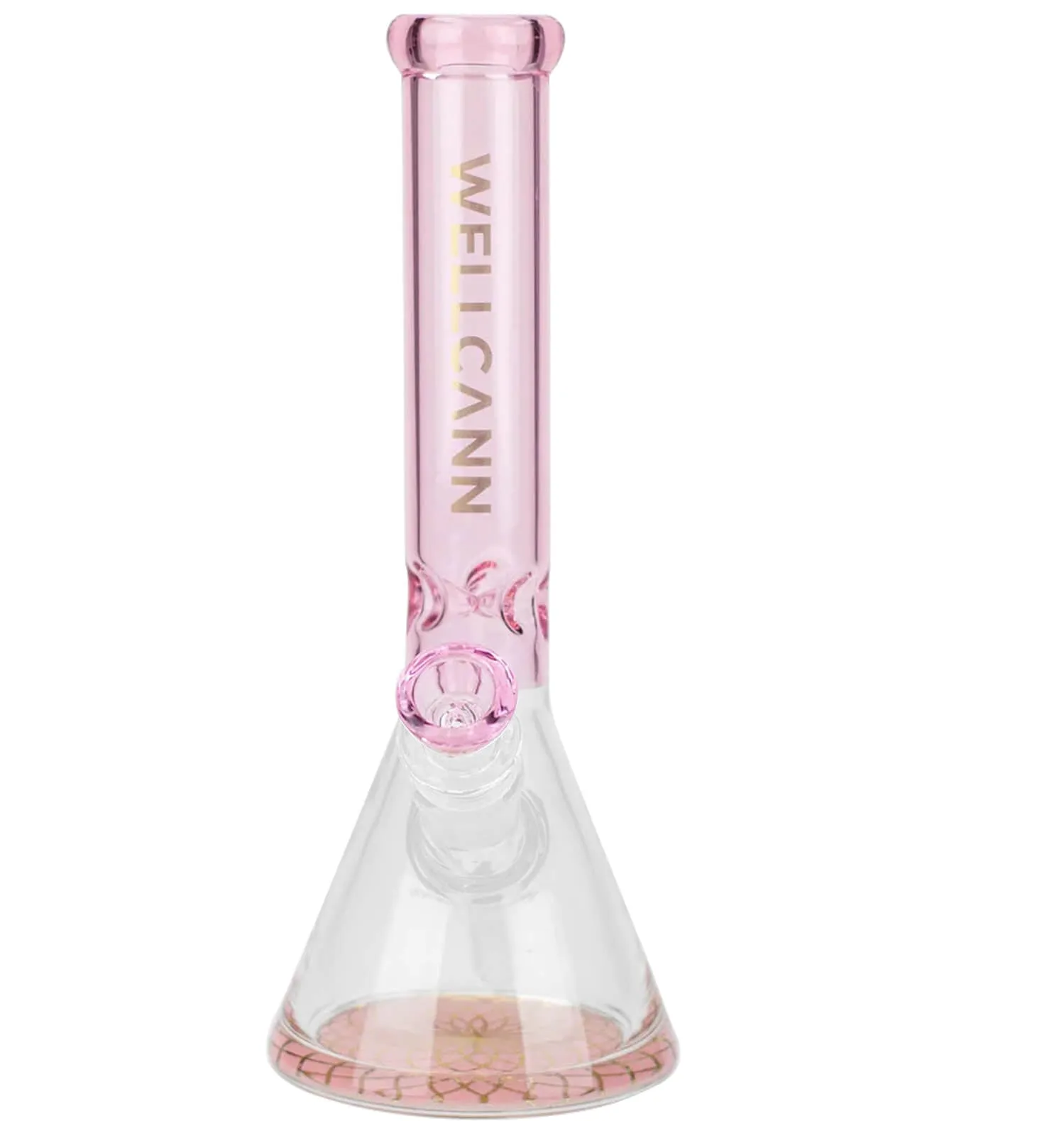 10" WellCann Pink Glass Beaker Bong with Wide Mouth