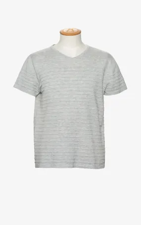 14GG COTTON/LINEN STRIPE TEE - CLEARANCE