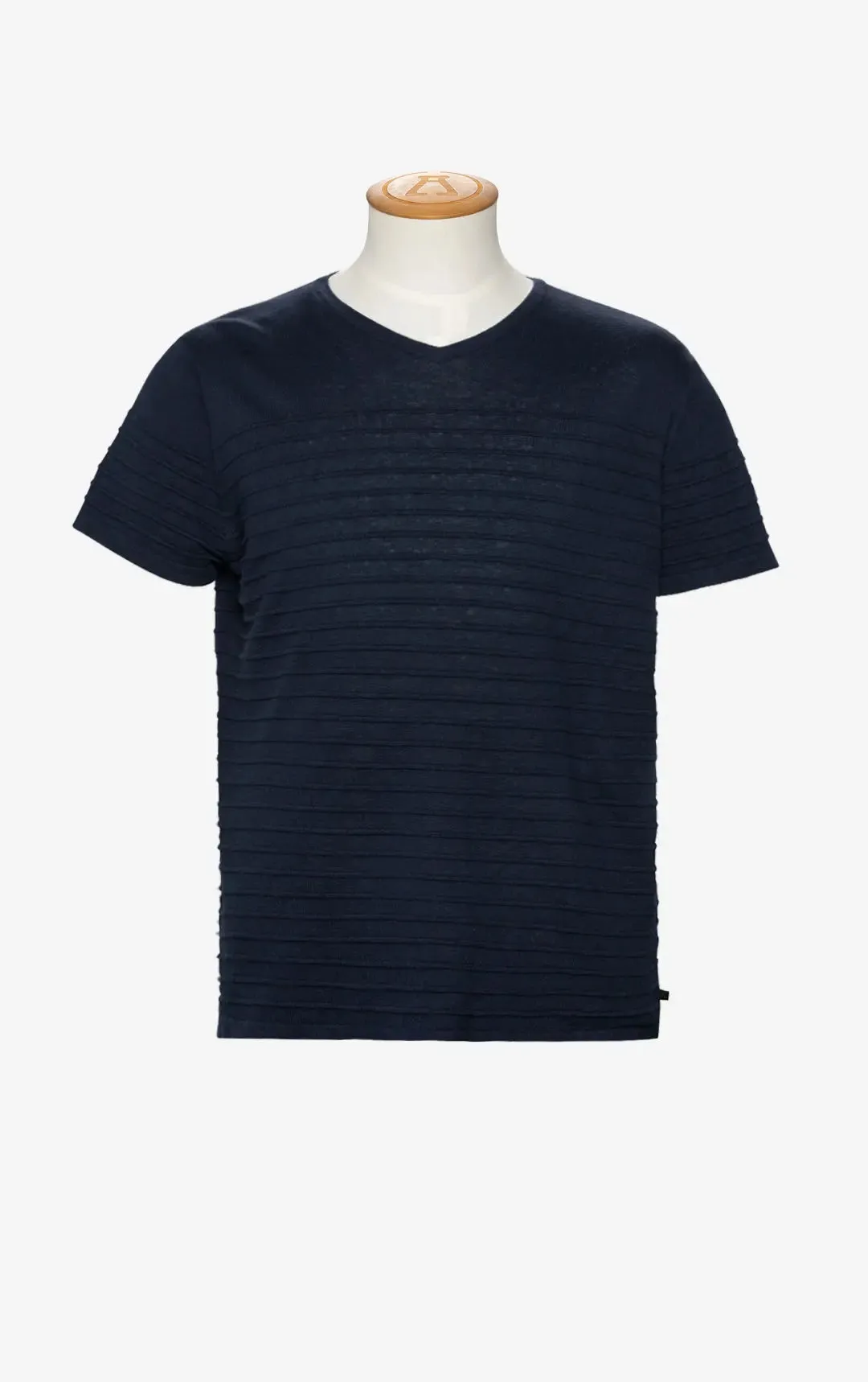 14GG COTTON/LINEN STRIPE TEE - CLEARANCE