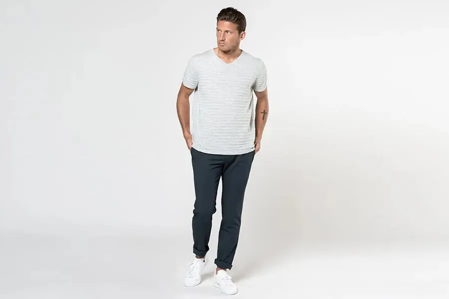 14GG COTTON/LINEN STRIPE TEE - CLEARANCE