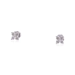 14K WHITE GOLD DIAMOND CLUSTER STUD EARRINGS 0.49CTW