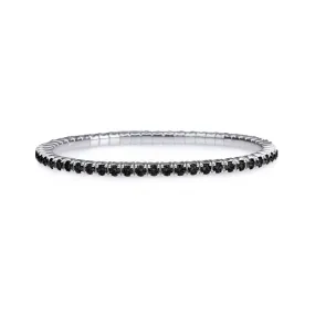 18K Stretch & Stack Black Round Diamond Tennis Bracelet, 6.75-16.2 Carats