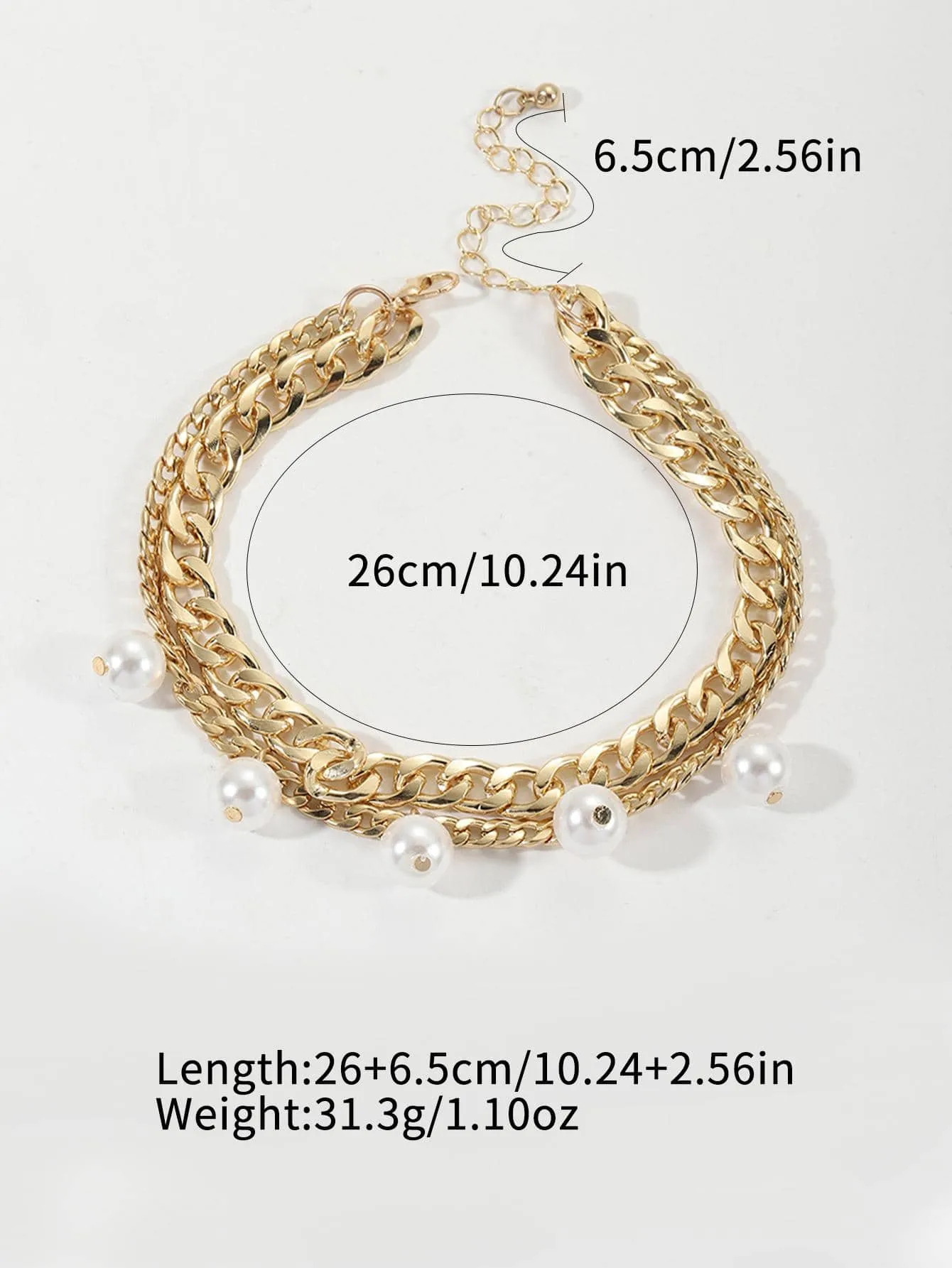 1pc Fashion Faux Pearl Charm Layered Anklet For Women For Daily Decoration