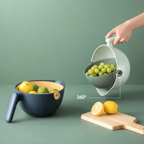 2 In 1 Handheld Storage Basket Drain Bowl