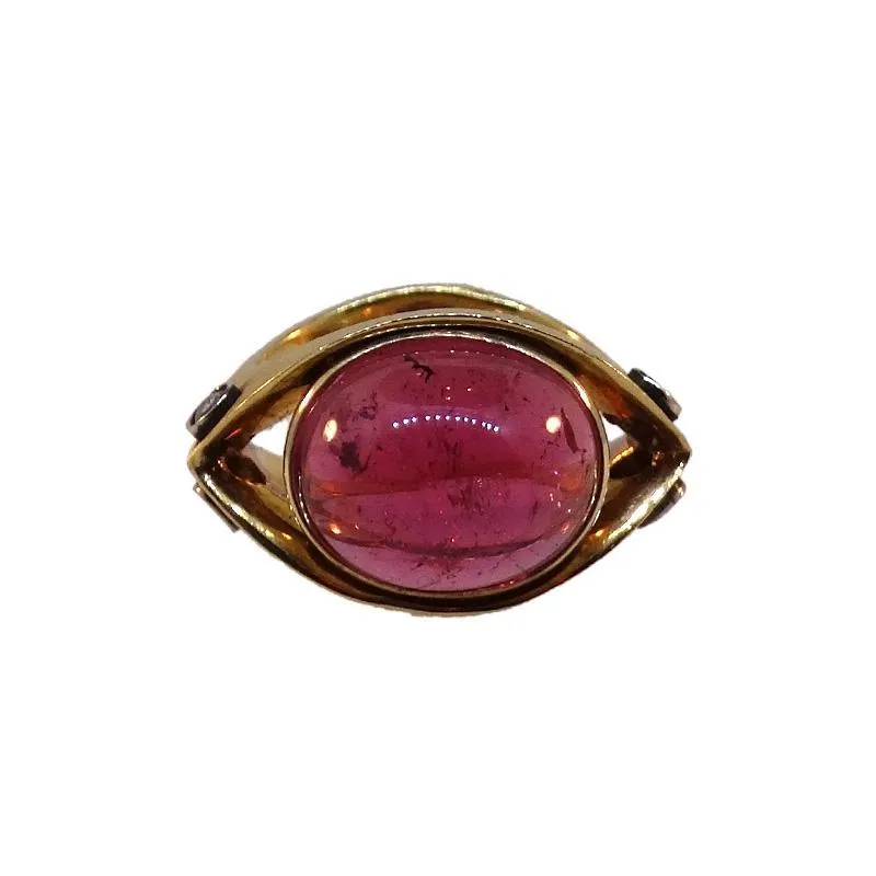 22KT Y/G Handmade Pink Tourmaline Ring