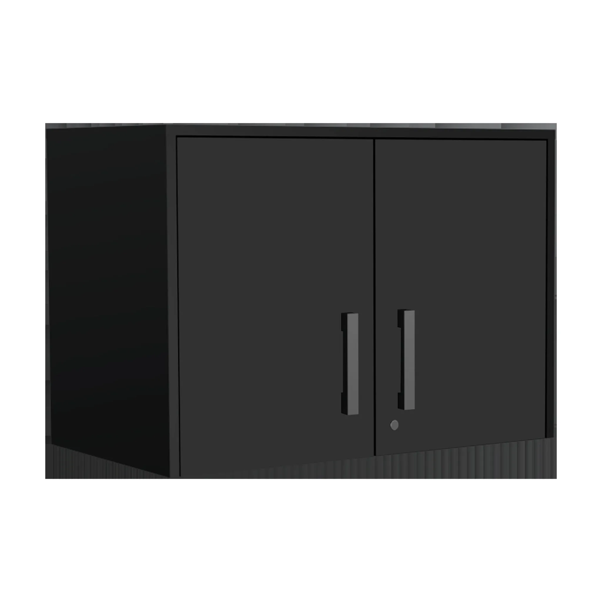 28 Black Wall mounted Accent Cabinet With Four Shelves And Six Drawers