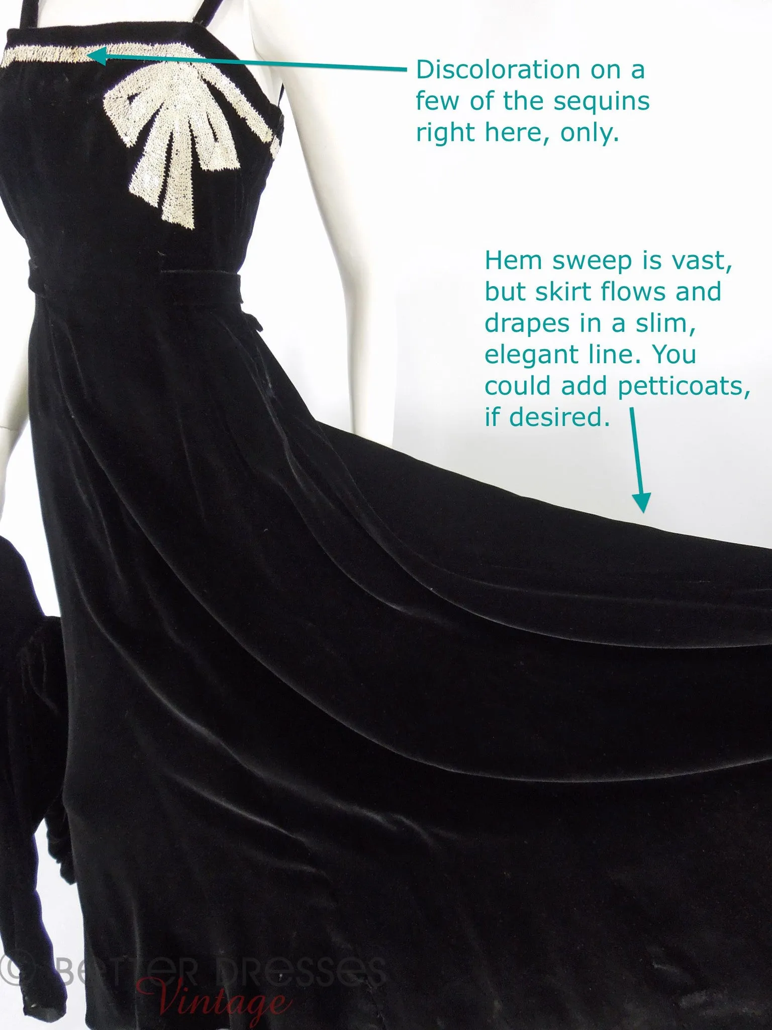 30s Black Velvet Dress & Jacket Set - sm