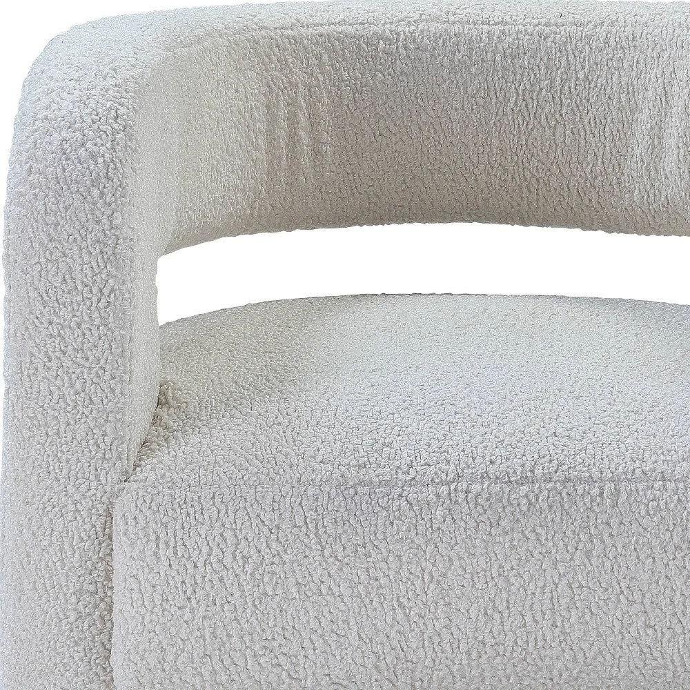 32 White Sherpa Solid Color Barrel Chair