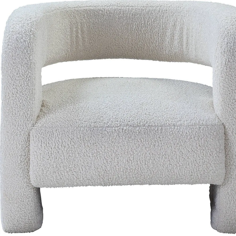 32 White Sherpa Solid Color Barrel Chair