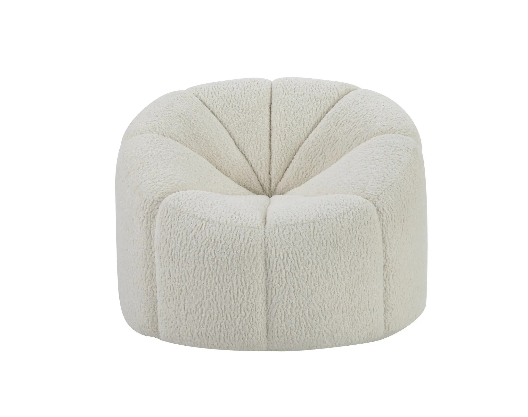 38 White And Black Sherpa Swivel Barrel Chair