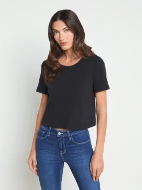 5768OCJb L'Agence Donna Cotton Cropped Tee