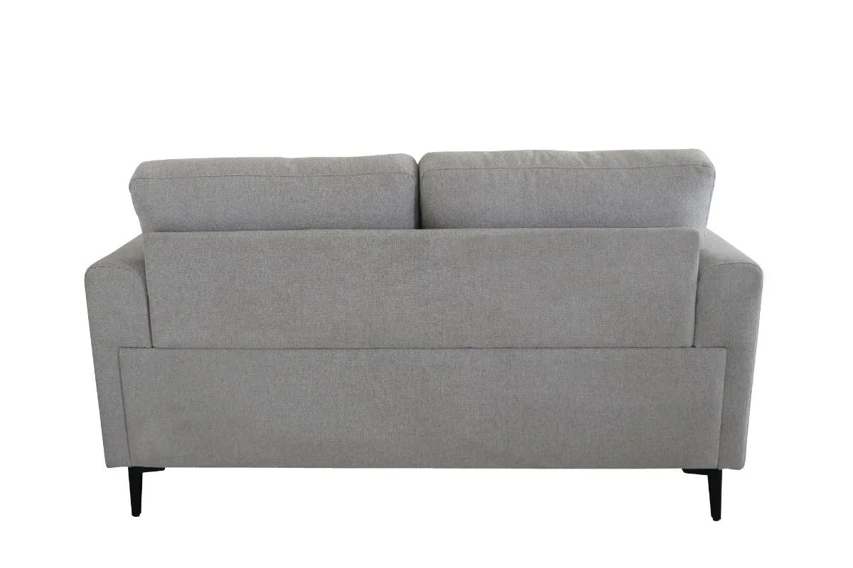 61 Light Gray 100% Linen And Black Love Seat