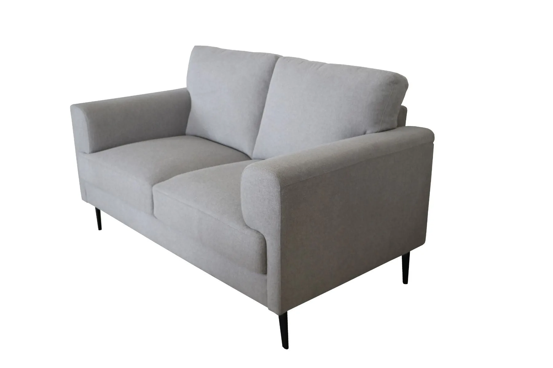 61 Light Gray 100% Linen And Black Love Seat