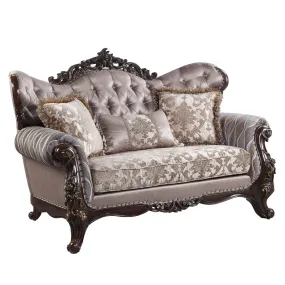 70 Pink And Brown Loveseat and Toss Pillows