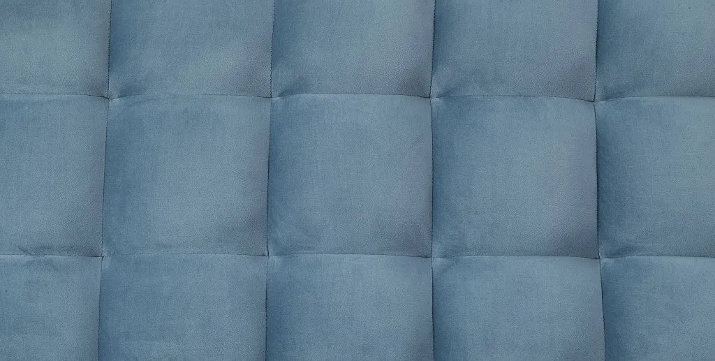 76 Teal Velvet And Wood Brown Sleeper Sofa