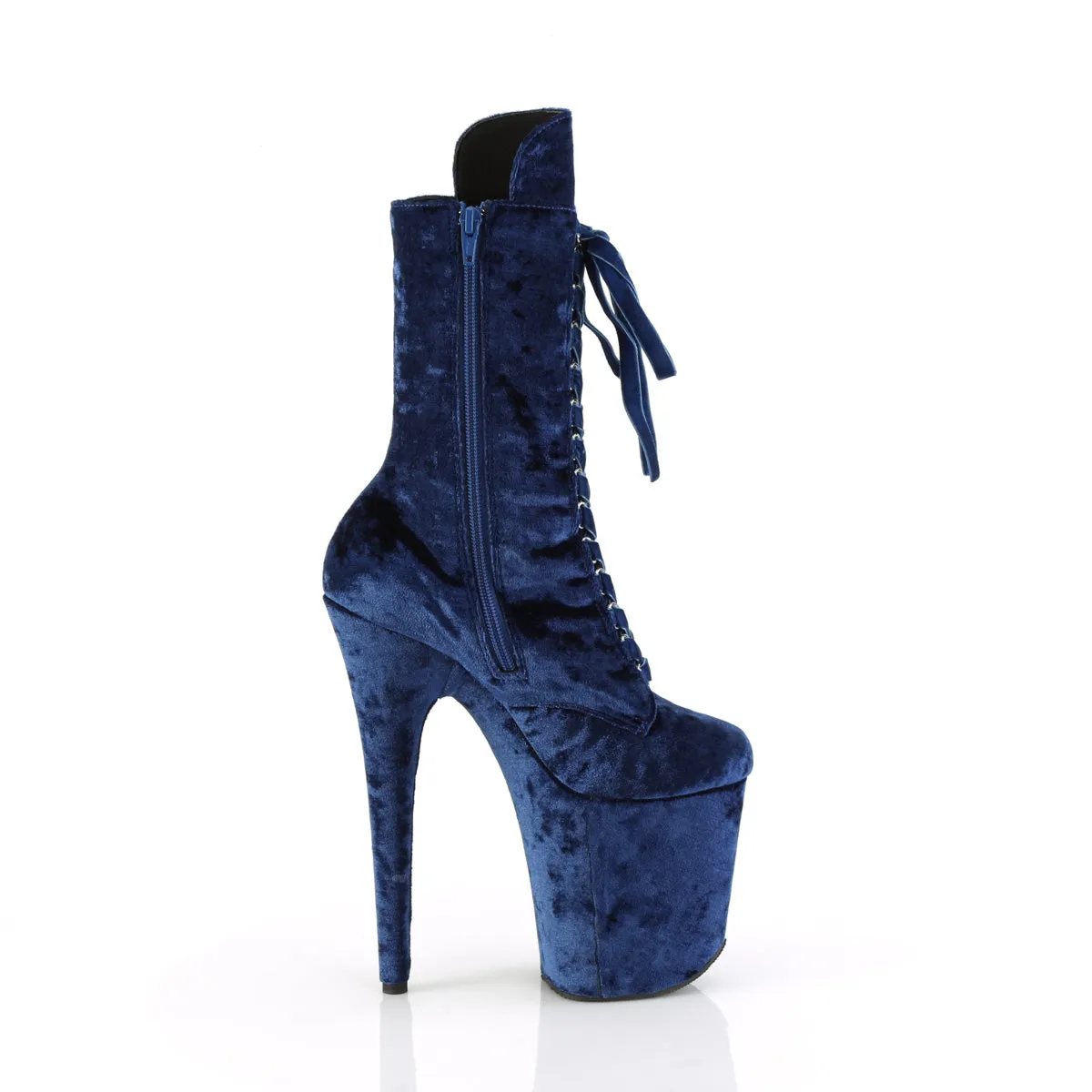 8 Inch Heel FLAMINGO-1045VEL Navy Blue Velvet