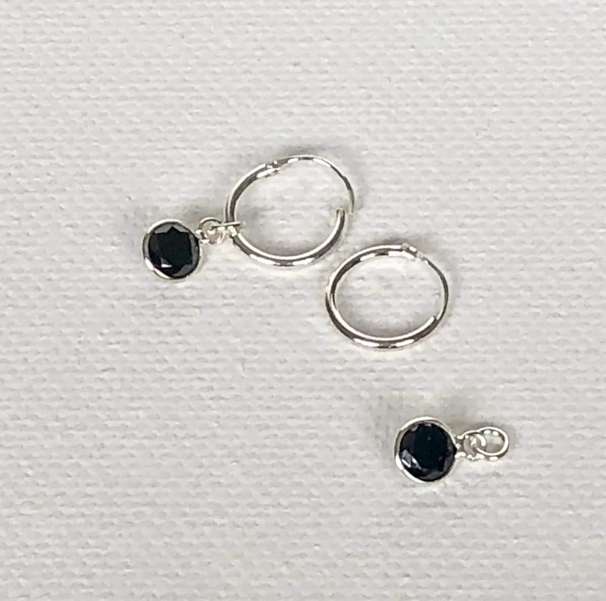 Add On Charms, Cartilage Hoops, Small Hoop Earrings, Wedding Earrings, Silver Ear Wires, Tiny Crystal Charms, G6/S