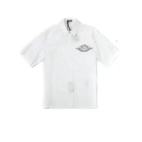 AIR DIOR MEN WOVEN SHORT SLEEVE SHIRT WHITE