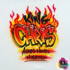 Airbrush King Flames Shirt Design