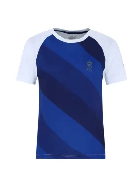 Alcis Boys Rajasthan Royals Blue Striped Round Neck T-shirt