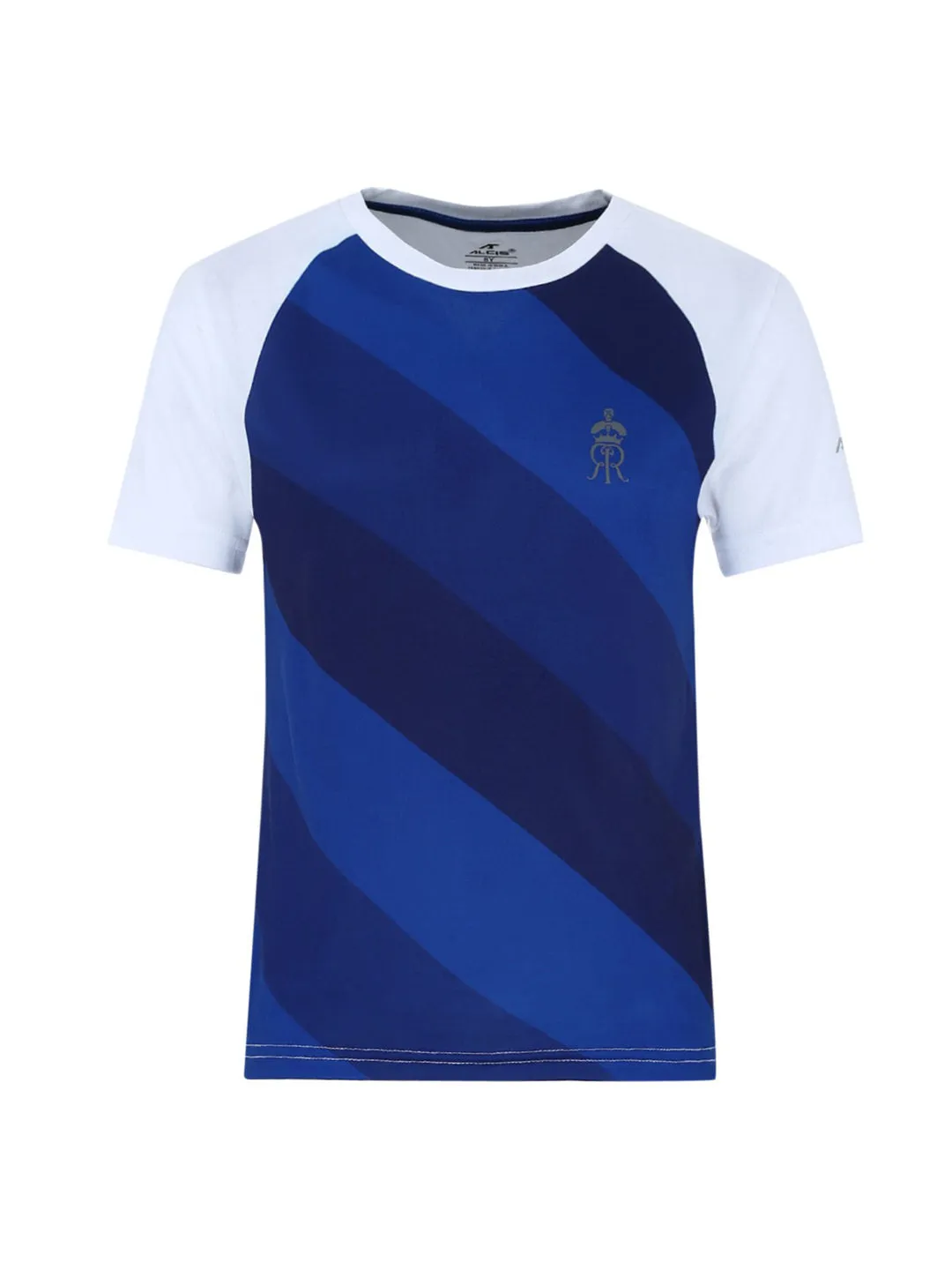 Alcis Boys Rajasthan Royals Blue Striped Round Neck T-shirt