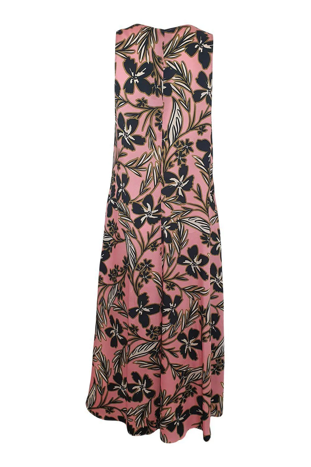 ALYSI CHOCOLAT Pale Pink Sleeveless Floral Print Midi Dress (IT 44)