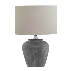 Amalfi Grey Stone Lamp with Linen Shade