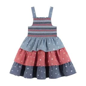 Americana Chambray 3-Tier Dress