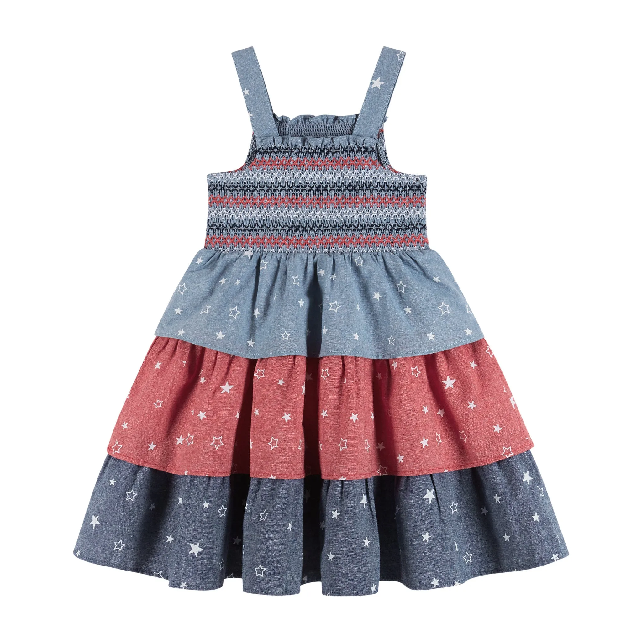 Americana Chambray 3-Tier Dress