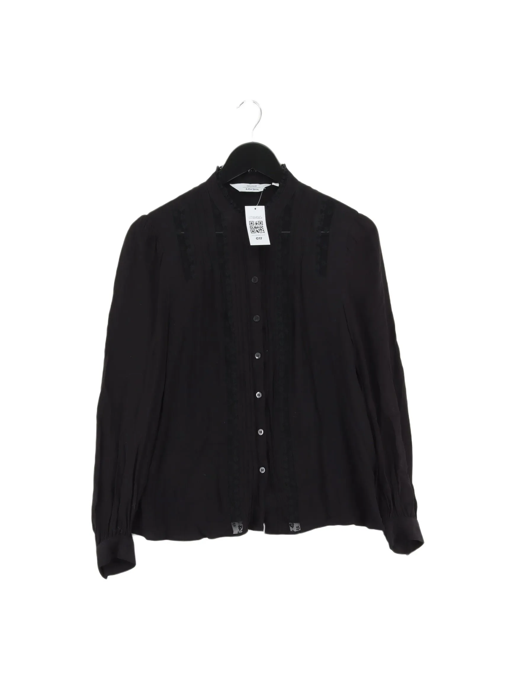 & Other Stories Women's Blouse UK 10 Black 100% Viscose