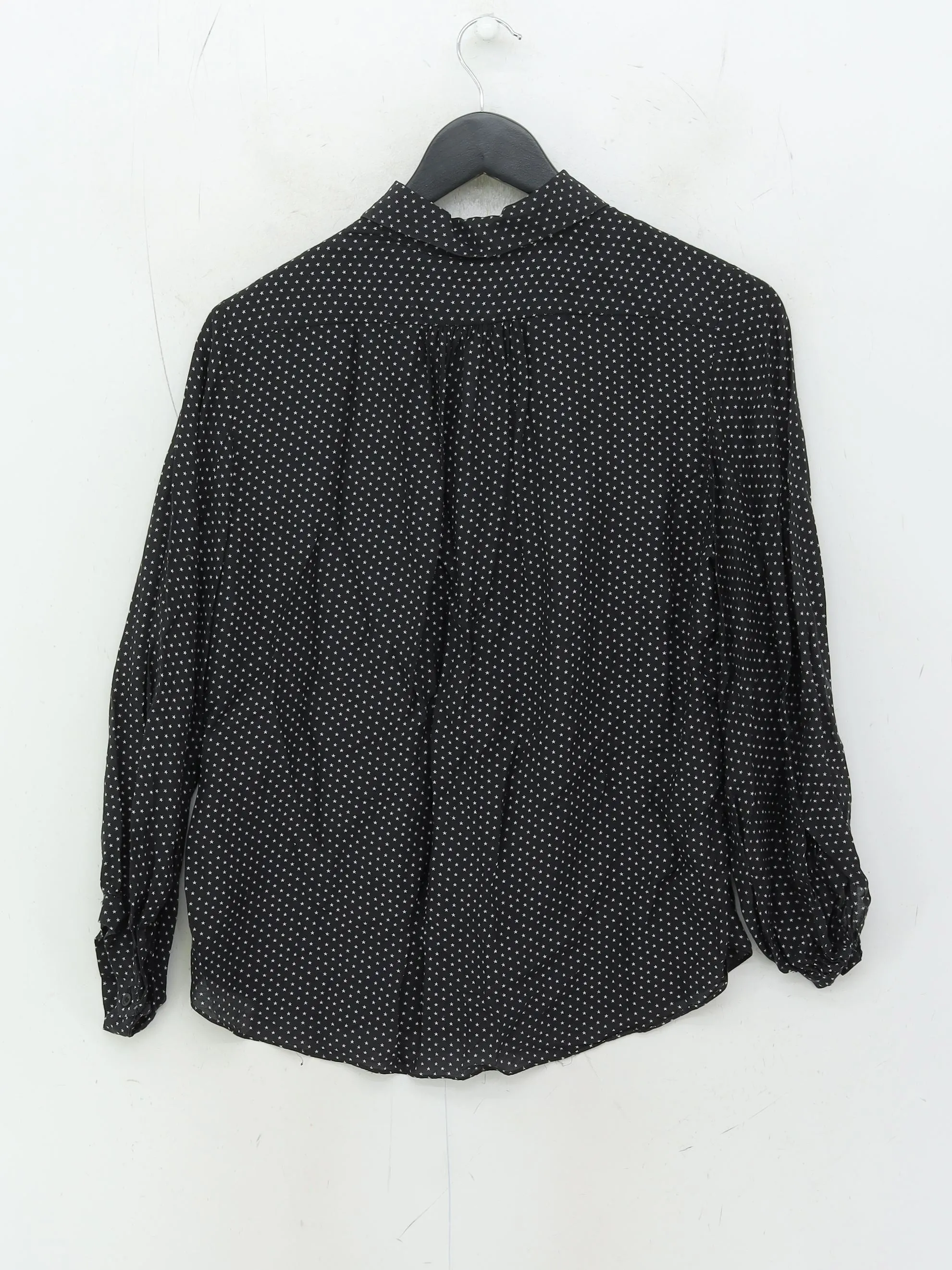 & Other Stories Women's Blouse UK 10 Black Viscose with Silk