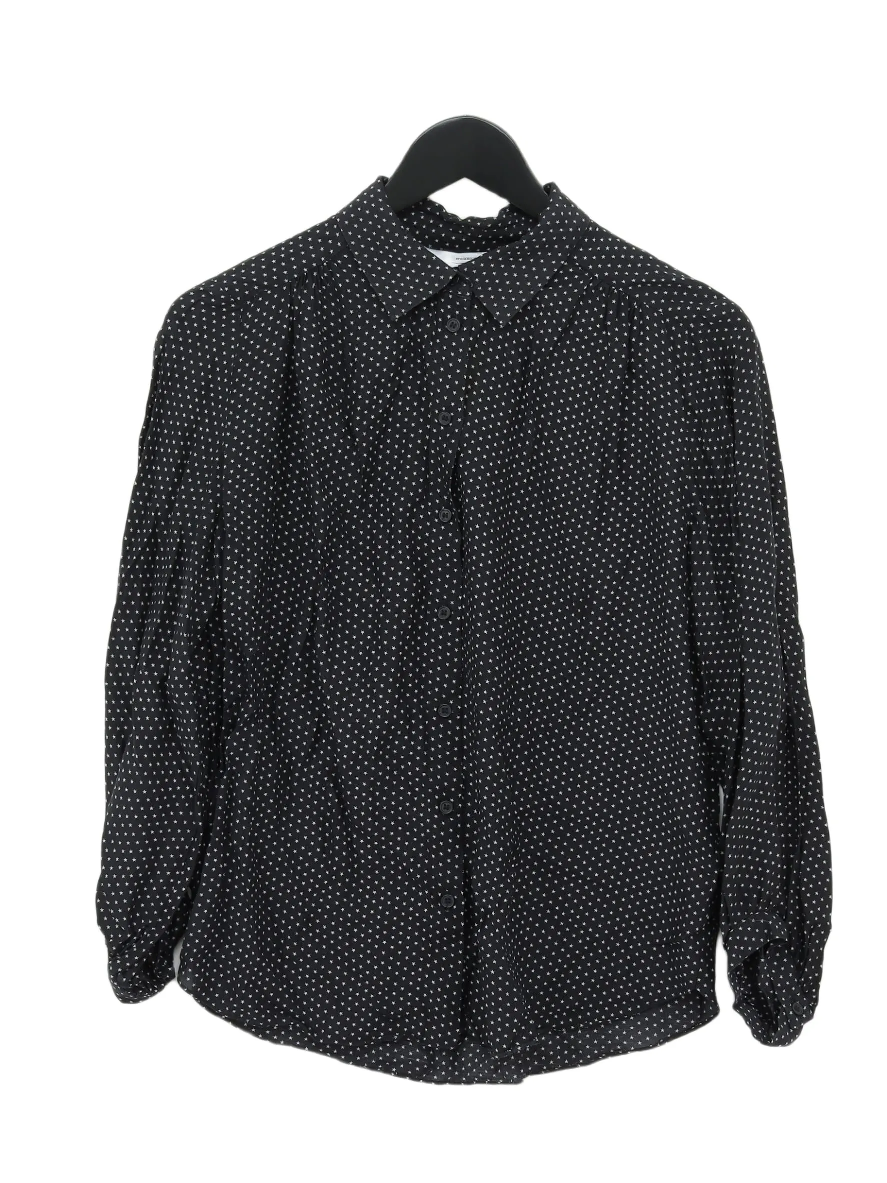 & Other Stories Women's Blouse UK 10 Black Viscose with Silk