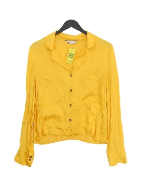 & Other Stories Women's Blouse UK 10 Yellow 100% Viscose