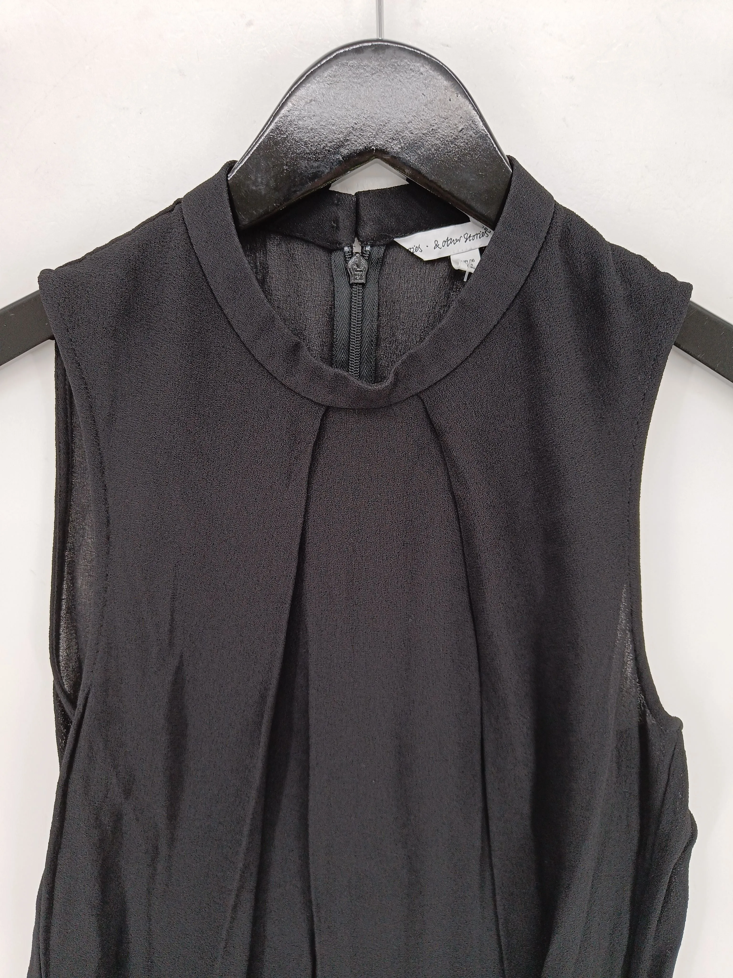 & Other Stories Women's Blouse UK 8 Black 100% Viscose