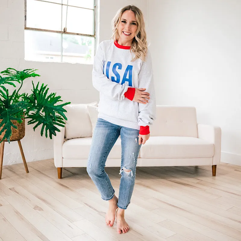 Ampersand Ave Home of the Brave Pullover FINAL SALE