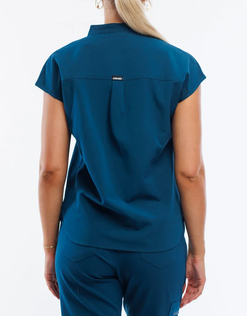 Apollo Scrub Top - Gibraltar Blue