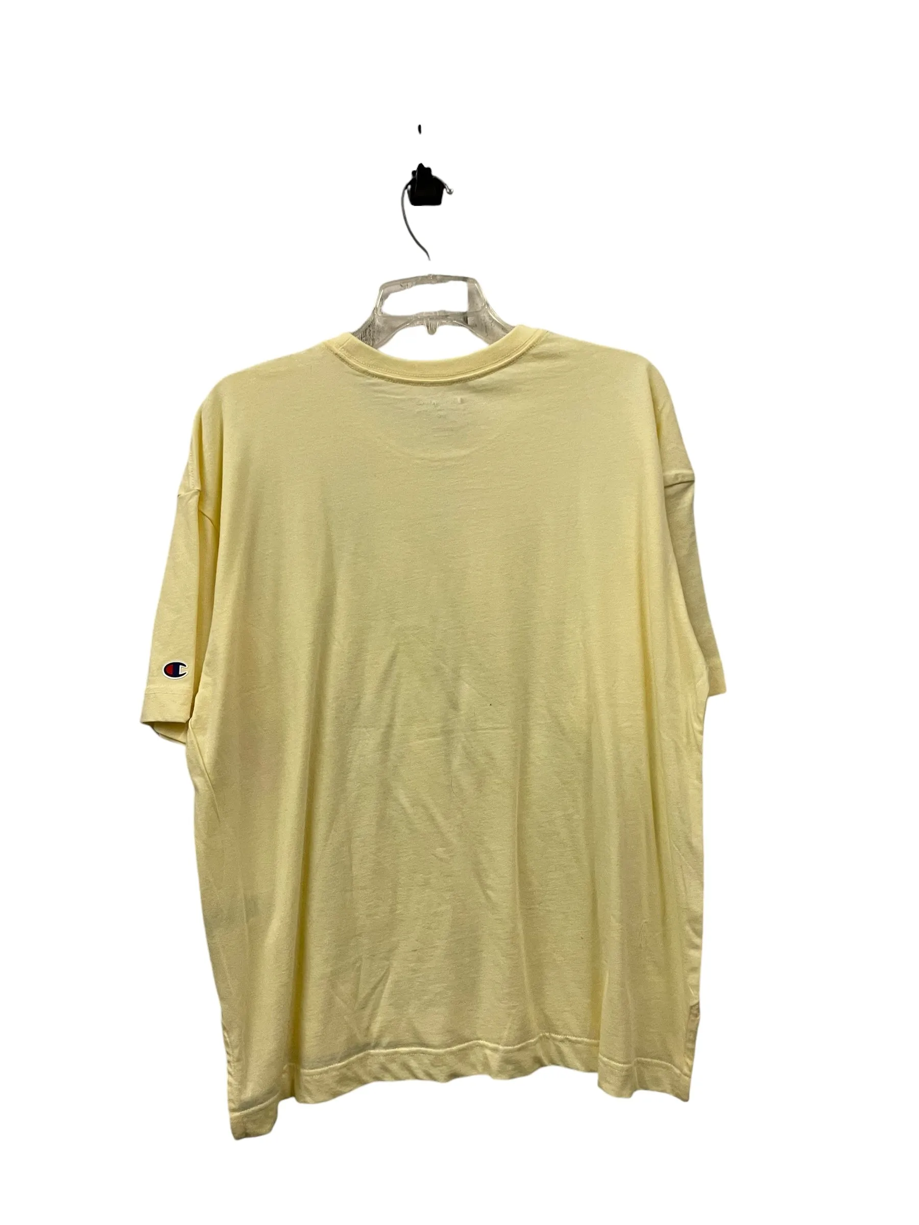 Athletic Top Short Sleeve By Champion In Yellow, Size: L