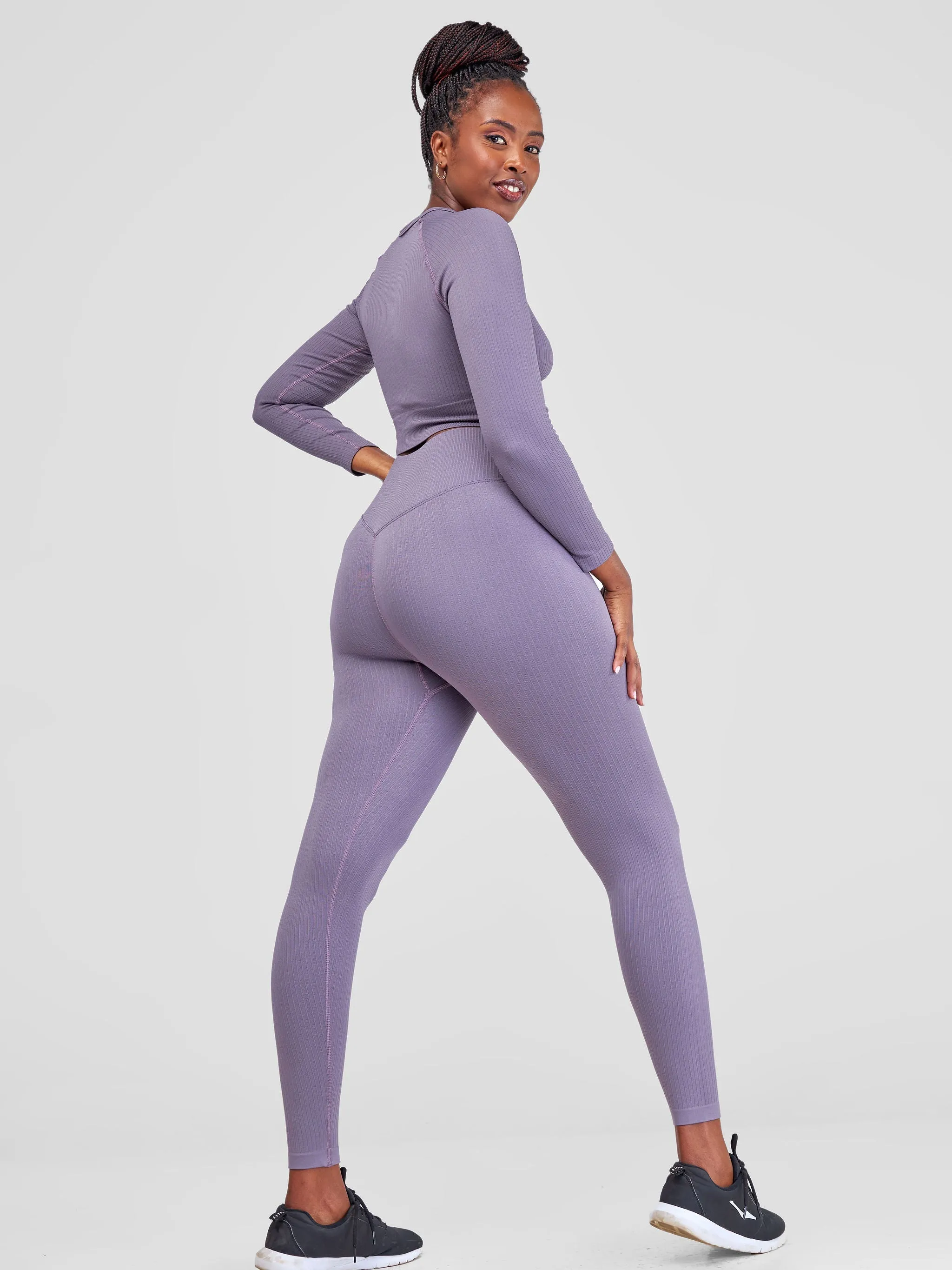 Ava Fitness Elevate 4 Piece Set - Purple Grey