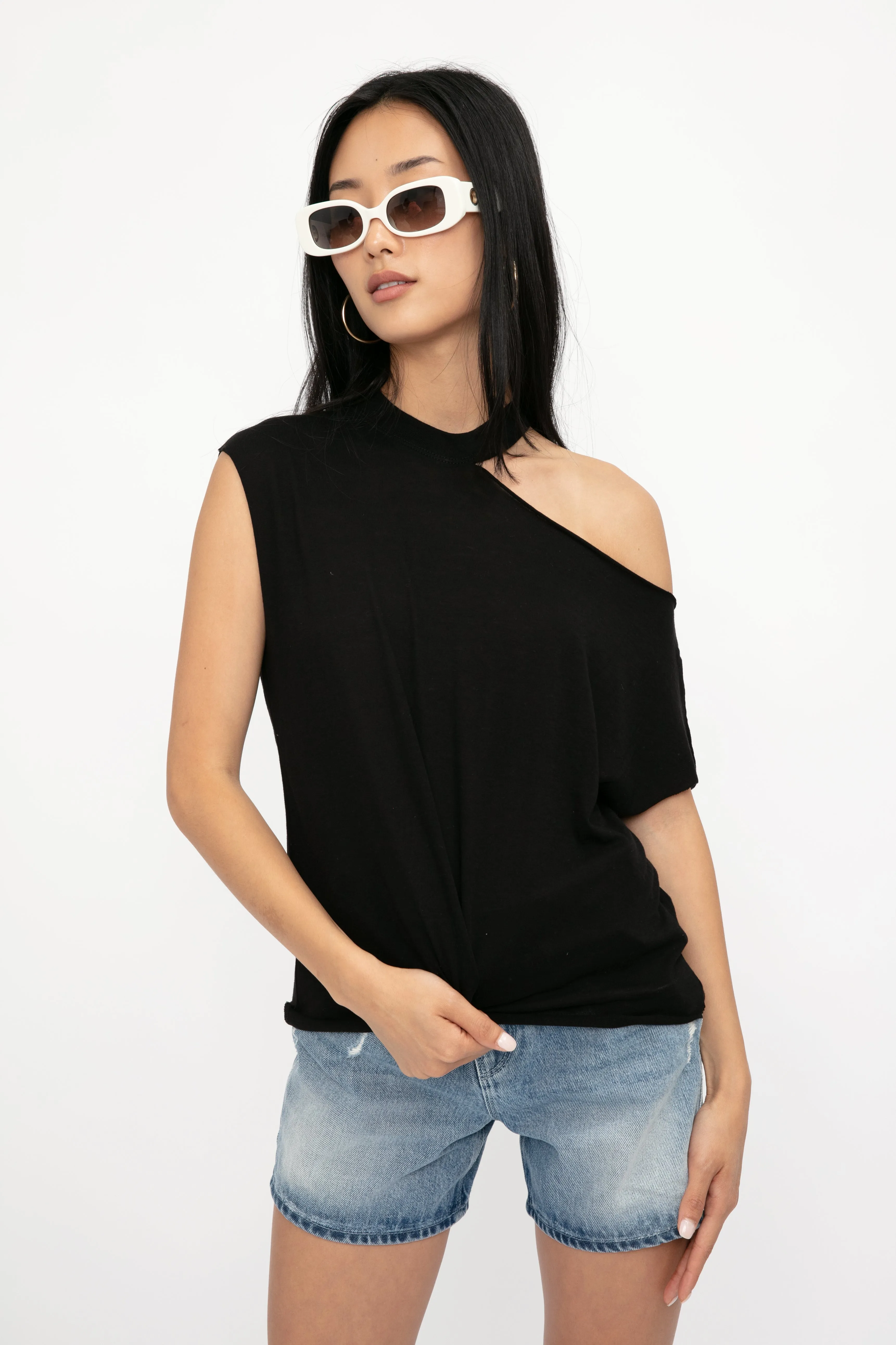 Axel Cotton Cashmere Top in Widow