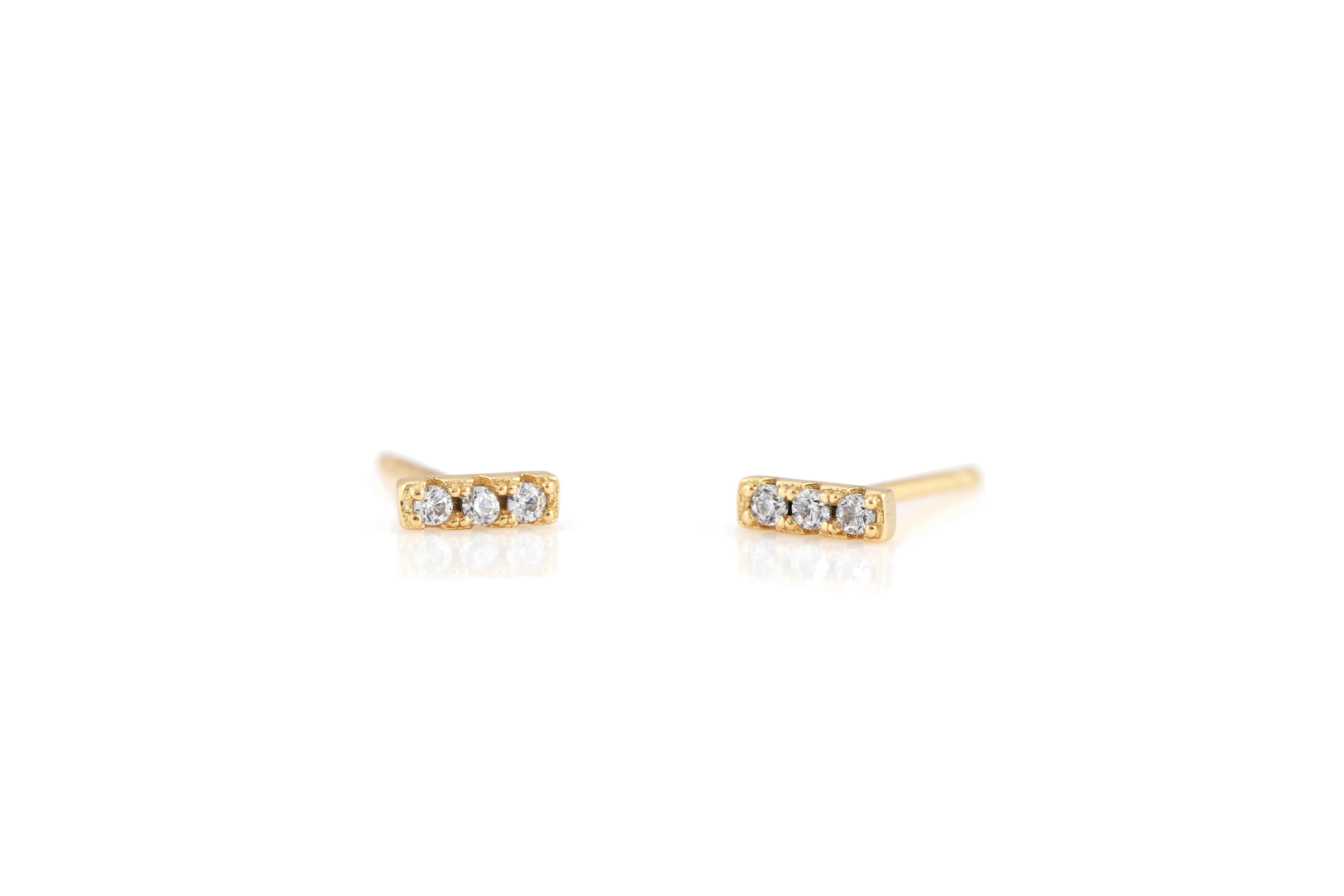 Bar Dash Crystal Stud Earrings