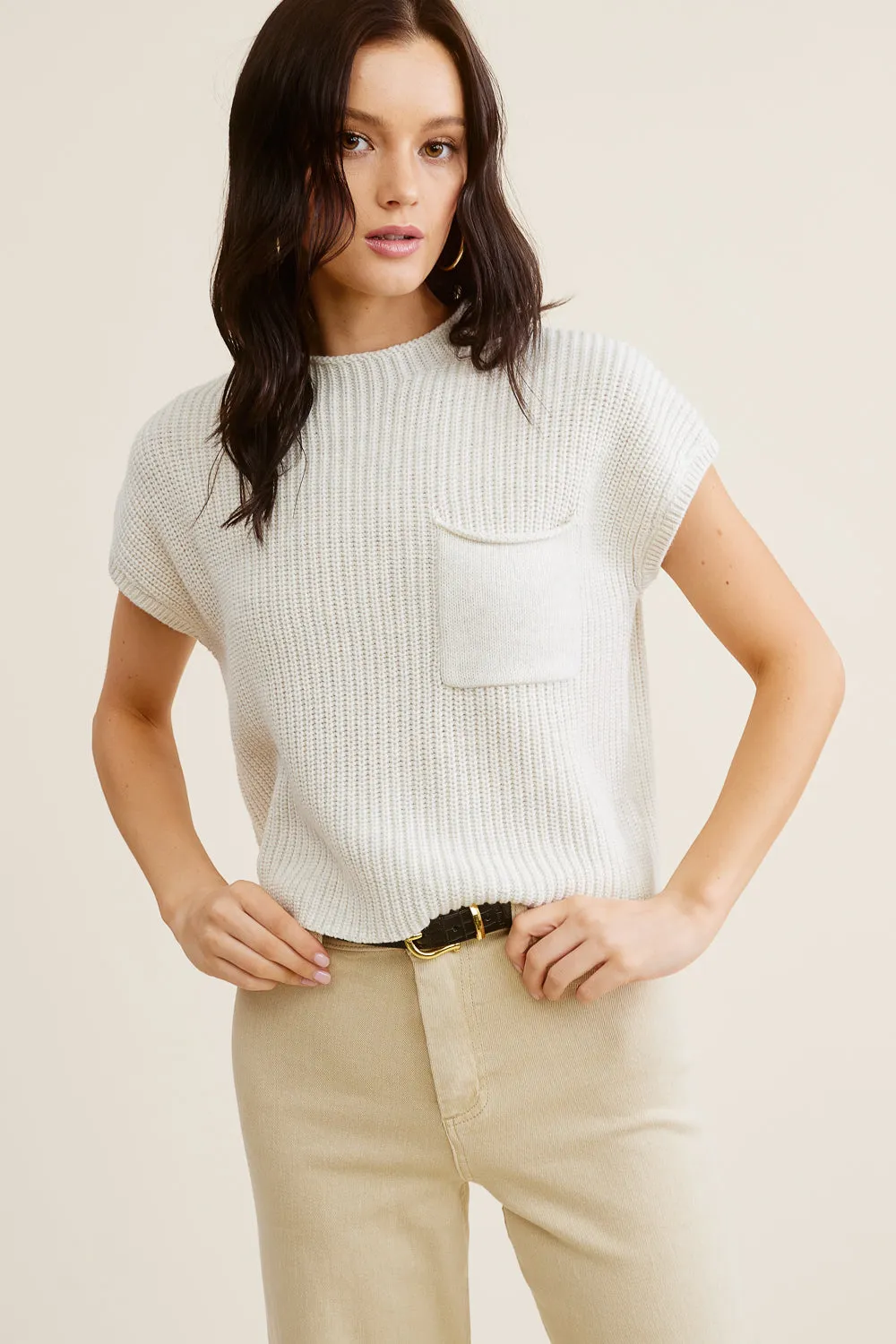 Beige Knit Top