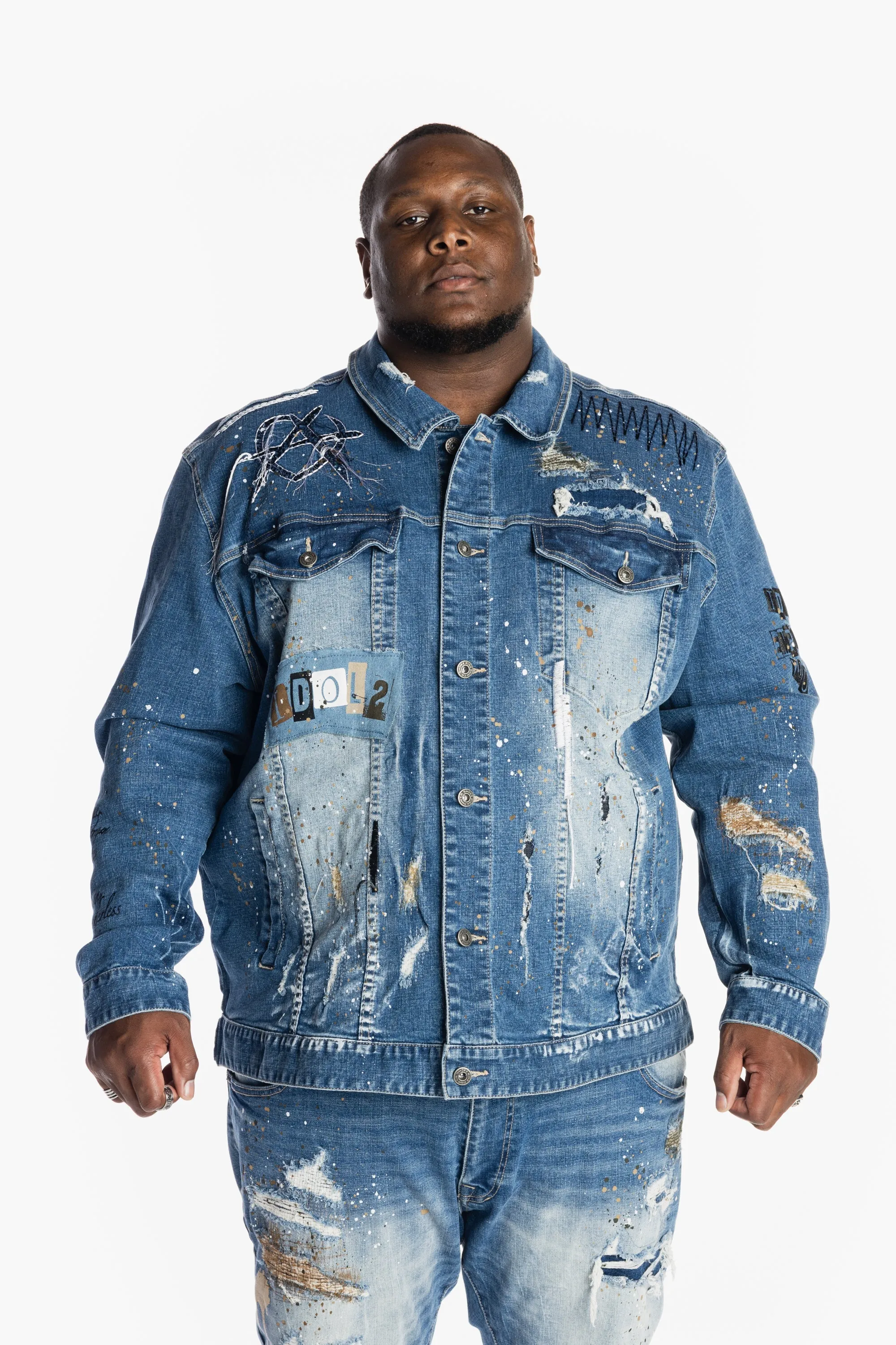 Big and Tall Doodle Fashion Jacket - Bristol Blue