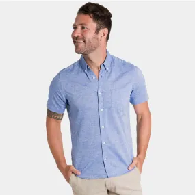 Blue Linen Short Sleeve Shirt