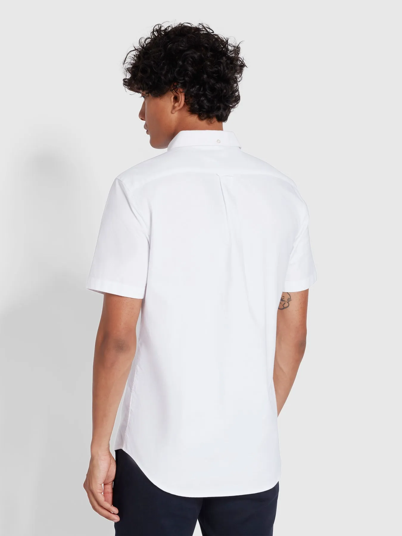 Brewer Short Sleeve Oxford Shirt In White