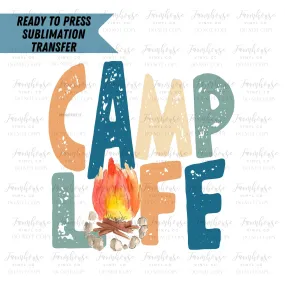 Camp Life Distressed Ready To Press Sublimation Transfer