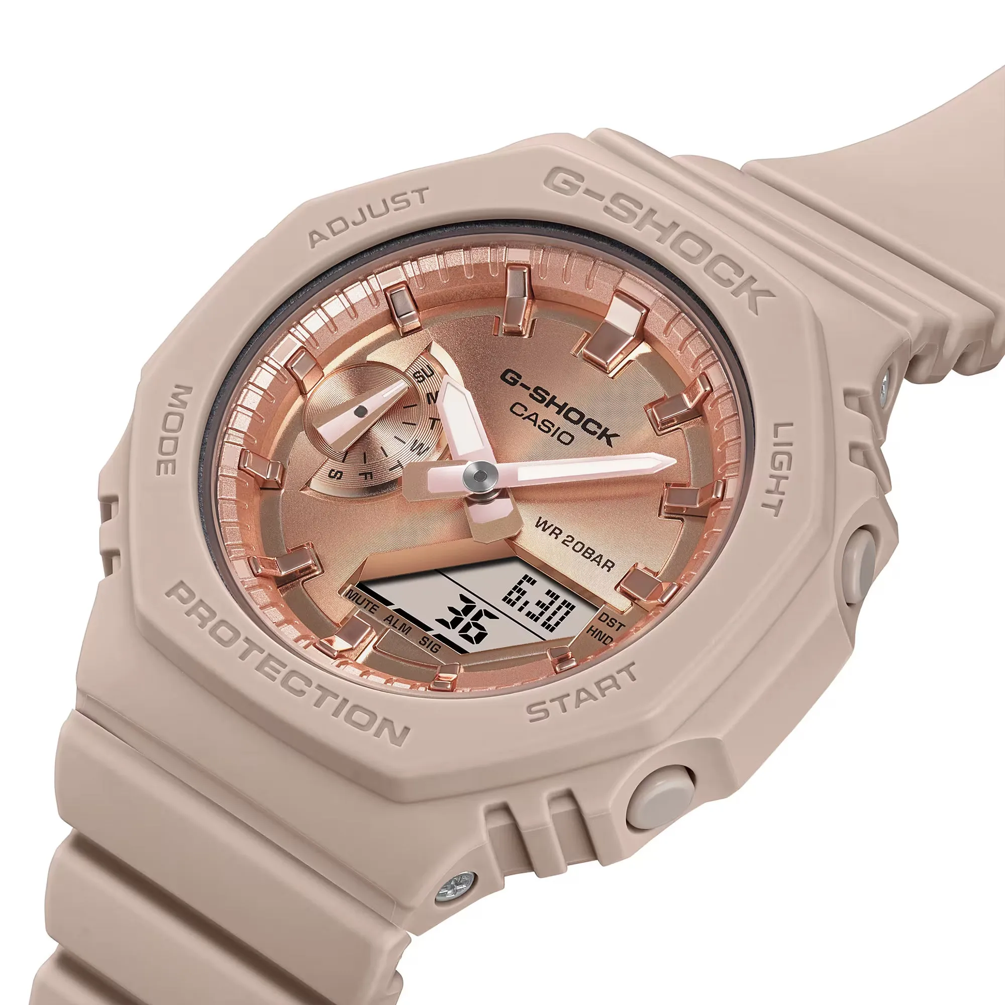 Casio G-Shock GMAS2100 “Mini CasiOak” Blush Pink Metallic Gold Watch GMAS2100MD-4A