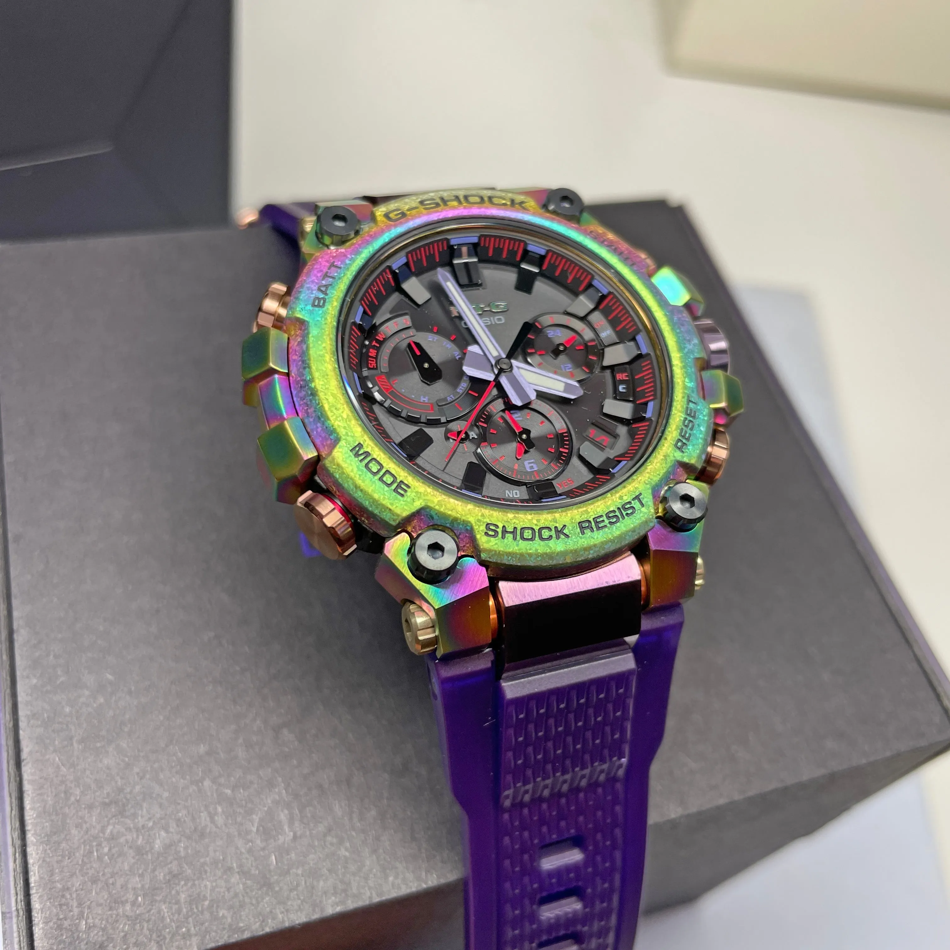 Casio G-Shock MTGB3000PRB-1 Aurora Oval Rainbow Purple Limited Edition MTG Watch