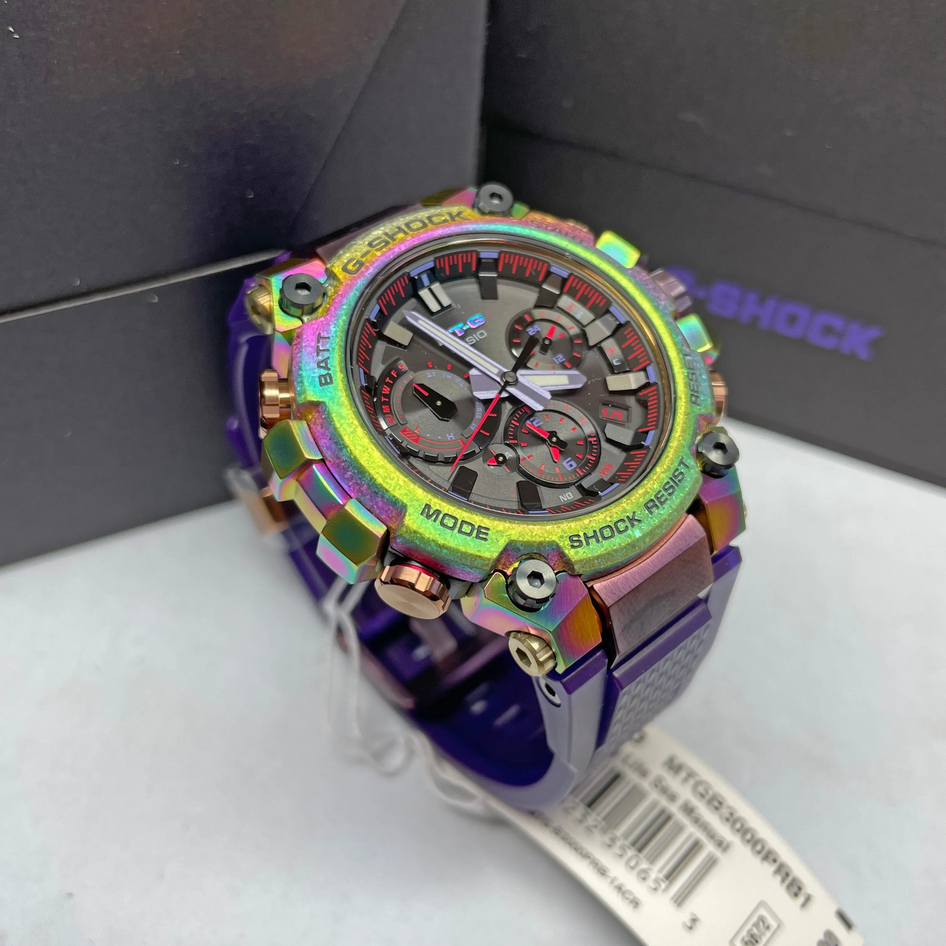 Casio G-Shock MTGB3000PRB-1 Aurora Oval Rainbow Purple Limited Edition MTG Watch